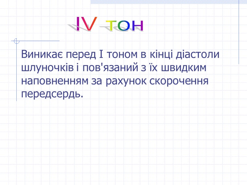 Виникає перед І тоном в кінці діастоли шлуночків і пов'язаний з їх швидким наповненням